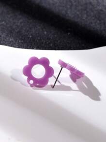 20pcs Plum Blossom Shaped Acrylic Stud Earrings For Women DIY Jewelry Making Earring Components Accessories