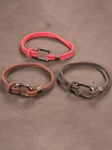 3mm Fashionable Milano Cord Bracelet, Black Hook Bracelet, Outdoor Survival Gear For Men