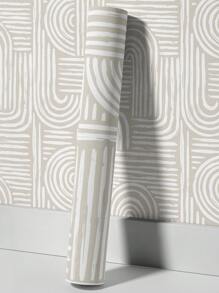 17.7 英寸 * 6.5/9.8 英尺 * 1 件经典条纹绳纹即剥即贴壁纸，防水可移除，墙贴，家居装饰，墙壁艺术，墙壁装饰，房间装饰 - 米色 - 查看 9