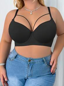 Peach Girl Plus Size Black Smooth Multifunctional Lingerie Women Sexy Bra Thin Cup Comfortable Breathable With Underwire Lift And Gather Bra - Black - View 5