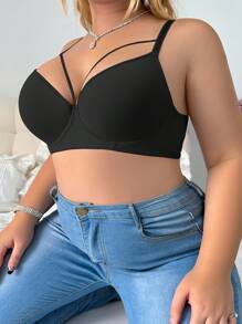 Peach Girl Plus Size Black Smooth Multifunctional Lingerie Women Sexy Bra Thin Cup Comfortable Breathable With Underwire Lift And Gather Bra - Black - View 6