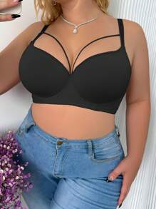 Peach Girl Plus Size Black Smooth Multifunctional Lingerie Women Sexy Bra Thin Cup Comfortable Breathable With Underwire Lift And Gather Bra - Black - View 4