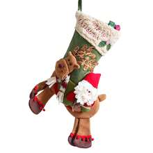 圣诞老人骑着驯鹿圣诞礼物苹果袋 - 彩色 - 查看 9