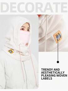 1pc Cycling Cap With Neck Warmer & Face Cover, Windproof Thermal Fleece Head Mask For Men & Women, Autumn Winter - Multicolor - View 4