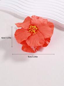 1 paquete de flores de estilo hawaiano de hibisco para mujeres, elegantes, casuales y lindas, ganchos para el cabello, pinzas y accesorios para el cabello para mujeres - Multicolor - Ver 5
