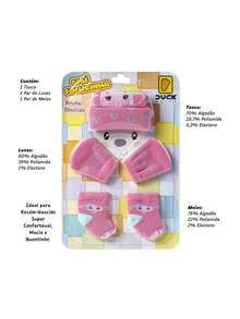 Kit 4 Pairs Cute Toca Glove And Sock Newborn Girl Pink RN Multicolored - View 6