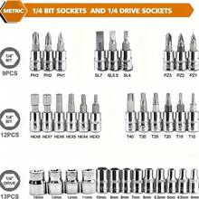 46pcs Automotive Repair Tool Kit, Car Household Maintenance Tools Set, Hardware Wrench Socket Kit - Black - View 8