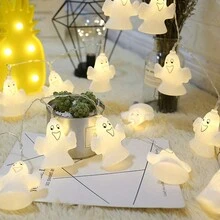 万圣节装饰灯串，鬼魂主题，室内外节日装饰，有趣的场景设置，LED 灯串，DIY 照明万圣节装饰房间装饰万圣节花园装饰礼物仙女节日装饰节日装饰 - 大幽靈 - 查看 6