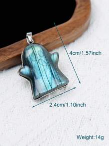 1pc Labradorite Natural Stone Crystal Pendant For Necklace Gem Stone Wolf Butterfly Crystal Carving Flash Healing Energy Pendants Jewelry H482