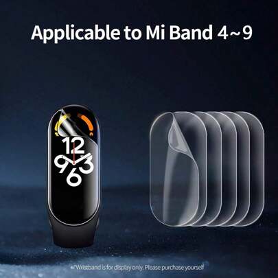 OUKNOEO 适用于小米手环 10/9/8/7/6/5/4/9/8/7 Pro 系列的软 TPU 薄膜透明水凝胶智能手表屏幕保护膜