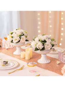 Gold Vases For Centerpieces Wedding - 10 Pcs 6.5in Height Metal Urn Planter Elegant Wedding Centerpieces For Tables - Trumpet Vase For Weddings Party Decoration Centerpiece Table Decorations - 兩種顏色 - 查看 4