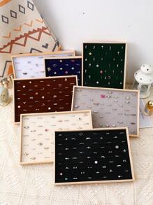 1 Máy Tính Bằng Gỗ & Nhung Dung Tích Lớn Giá Đỡ Chiếc Nhẫn Khay Đựng Đồ Trang Sức Để Chụp Ảnh Và Phòng Trưng Bày - Nhiều màu - Xem 1