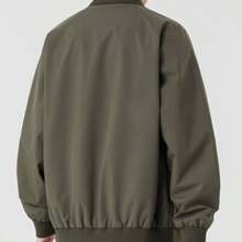 Cortavientos para exteriores para hombres, cortavientos deportivo, chaqueta impermeable, cortavientos con cuello alto - Verde militar - Ver 2