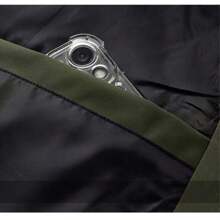 Cortavientos para exteriores para hombres, cortavientos deportivo, chaqueta impermeable, cortavientos con cuello alto - Verde militar - Ver 7