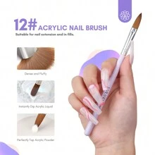 Saviland Monomer Acrylic Nail Liquid 4oz - Acrylic Liquid And Acrylic Nail Brush Size 12 For Acrylic Powder With Glass Cup Cleaning Pads Acrylic Nail Kit Tools For Beginners DIY Nail Extension Carving Acrylic Press On Nails