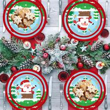 Bộ đồ ăn tiệc Giáng sinh 30 chiếc đĩa và cốc giấy hình ông già Noel 7 và 9 inch, đồ ăn nặng, đĩa tráng miệng Giáng sinh, số lượng lớn cho bộ đồ ăn tiệc - Nhiều màu - Xem 8