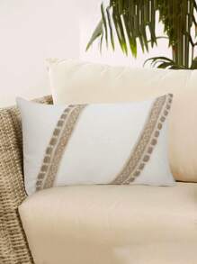 1 件波西米亚风格流苏枕套，花卉装饰腰垫套，不含枕芯 - 彩色 - 查看 3