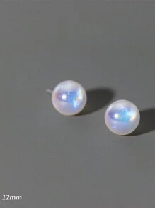 1 para modnych kolczyków z pereł syreny ze srebra próby 925 w kolorze czarnym, białym i szarym z klasyczną słodką stylistyką do codziennej dekoracji E100 AYE368