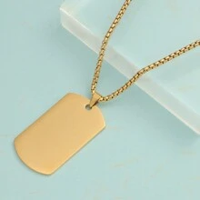 [Individuell Angepasst] Personalisierte Foto Halskette aus Titan-Stahl mit Lasergravur für Herren mit Wunschtext, Modeschmuck Anhänger aus Edelstahl mit Kalenderbild für Frauen als Memorialgeschenk, individuell angepasste Hundemarken Kette für Freund, Vatertags Geschenk für Papa