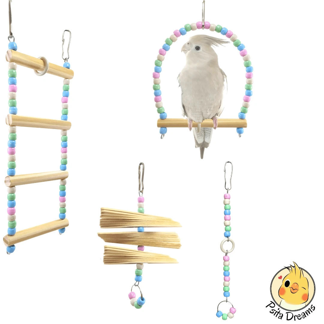 Kit 4 Soft Toys Cockatiel, Lovebird, Parakeet, Birds - 藍色 - 查看 1