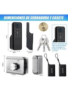 Chapa Cerradura Inteligente Electrónica Exterior Smart Lock - Negro - Ver 2
