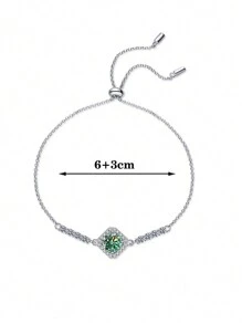 1 pièce Bracelet en argent sterling 925 élégant et luxueux avec moissanite de 1 carat, convenant pour un port quotidien, une fête, un jour férié, la Saint-Valentin - Boîte-cadeau décorative en forme de rose