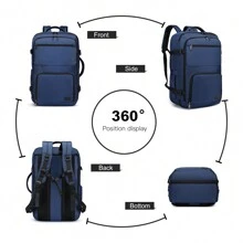 38L Multifunctional Travel Backpack - 55x35x20cm Large Capacity Hand Cabin Luggage Portable Shoulder Bag & Carry-On Rucksack For Flights Business And Daily Use - Navy Blue - View 4