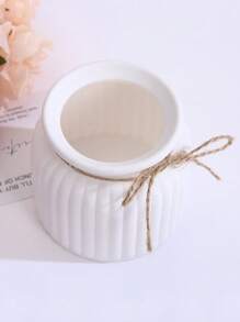 Vaso da fiori mini intrecciato a righe in plastica, adatto per decorazioni da interni, tavoli da caffè, matrimoni