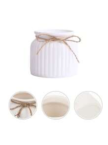 Vaso da fiori mini intrecciato a righe in plastica, adatto per decorazioni da interni, tavoli da caffè, matrimoni