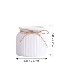 Vaso da fiori mini intrecciato a righe in plastica, adatto per decorazioni da interni, tavoli da caffè, matrimoni