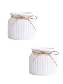 Vaso da fiori mini intrecciato a righe in plastica, adatto per decorazioni da interni, tavoli da caffè, matrimoni