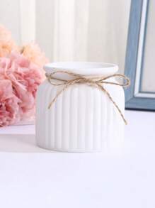 Vaso da fiori mini intrecciato a righe in plastica, adatto per decorazioni da interni, tavoli da caffè, matrimoni