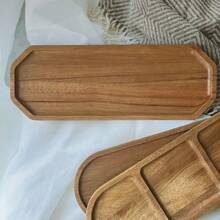 1 chiếc khay gỗ, đĩa gỗ nhỏ, đĩa ăn, đĩa bánh mì, cà phê, trà, đĩa gỗ nguyên khối, thích hợp làm quà tặng trong các buổi họp mặt Giáng sinh. - màu nâu - Xem 8