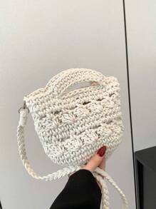 Summer Crochet Beach Bag For Women Small Beach Bag Lightweight Mini Shoulder Bags