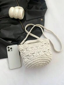 Summer Crochet Beach Bag For Women Small Beach Bag Lightweight Mini Shoulder Bags