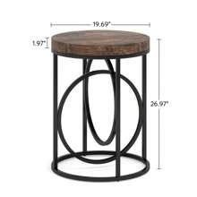 Tribesigns Modern Circular End Table, 20" Side Table Coffee Stand, Cocktail Table With Distinctive Gold O-Shaped Base, Midcentury Decorative Table Nightstand For Living Room Bedroom - màu nâu - Xem 7
