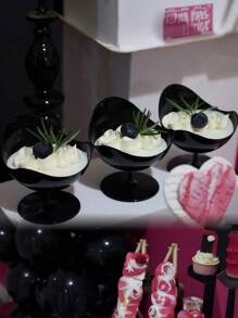 5/10/15/20pcs黑色椅子杯冰淇淋杯慕斯杯布丁杯甜品杯不对称口甜品杯冰淇淋容器甜品容器适用于布丁、水果杯、西米、冷饮、果汁、苏打水容器适合家庭聚会、用餐、生日、派对、户外、夏季冰镇饮料容器 - 彩色 - 查看 3