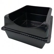 Arenero Grande Para Gato Con Extensión + Palitas - Negro - Ver 3