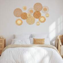 7 Styles Boho Wall Decor, Rattan Flower Wall Basket Decor, Diameter From 13.8" To 3.1" Seagrass Rattan Wicker Wall Decor Round Handmade Hanging Rustic Flat Elegant Wall Art For Farmhouse Living Rooms Handmade Hanging Rustic Flat Elegant Wall Art For Farmhouse Living Rooms Bedrooms Display Table Settings Kitchen Home, Home Decor, Room Decor, Wall Decor Gifts Birthday Graduation