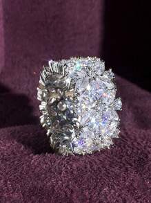 1 chiếc nhẫn nữ đính đá Cubic Zirconia, thích hợp cho đám cưới, lễ đính hôn, kỷ niệm, tiệc tùng, ngày Valentine và các dịp khác. - 1 # - Xem 10