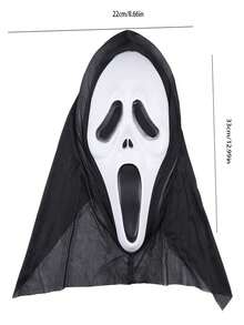 Halloween Death Came Single Mask Ghost Mask Horror Mask Screaming Grimace Mask Halloween Mask - Black - View 6