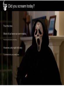 Halloween Death Came Single Mask Ghost Mask Horror Mask Screaming Grimace Mask Halloween Mask - Black - View 4