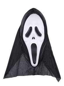Halloween Death Came Single Mask Ghost Mask Horror Mask Screaming Grimace Mask Halloween Mask - Black - View 2