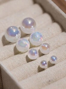 1 para modnych kolczyków z pereł syreny ze srebra próby 925 w kolorze czarnym, białym i szarym z klasyczną słodką stylistyką do codziennej dekoracji E100 AYE368