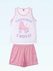 Women's Pajamas Tank Top Adult Baby Doll Sleepwear Polyester Summer - 彩色 - 查看 1