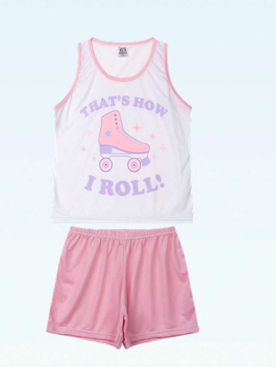 Women's Pajamas Tank Top Adult Baby Doll Sleepwear Polyester Summer - 彩色 - 查看 1