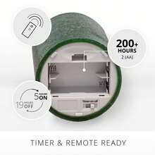 绿色海玻璃无焰蜡烛柱 - 嵌入式顶部、家居装饰、蜡烛加热器、礼物、 LED 蜡烛、假蜡烛