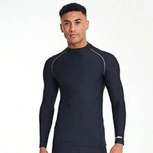 RHINO Mens Thermal Underwear Long Sleeve Base Layer Vest Top (Navy) - Navy Blue - View 3