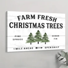 1pc Christmas Framed Canvas Poster, Christmas Trees Spruce Canvas Paintings, Ideal Gift For Bedroom Living Room Corridor, Wall Art, Wall Decor, Winter Decor, Room Decoration - 彩色 - 查看 1