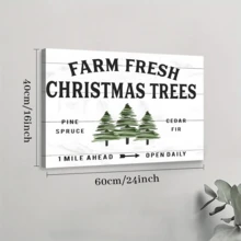 1pc Christmas Framed Canvas Poster, Christmas Trees Spruce Canvas Paintings, Ideal Gift For Bedroom Living Room Corridor, Wall Art, Wall Decor, Winter Decor, Room Decoration - 彩色 - 查看 9